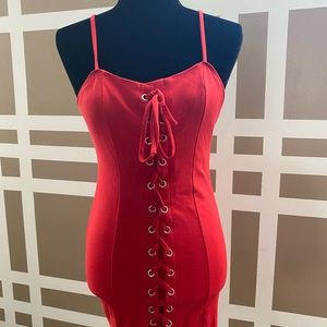 Red cocktail party dress